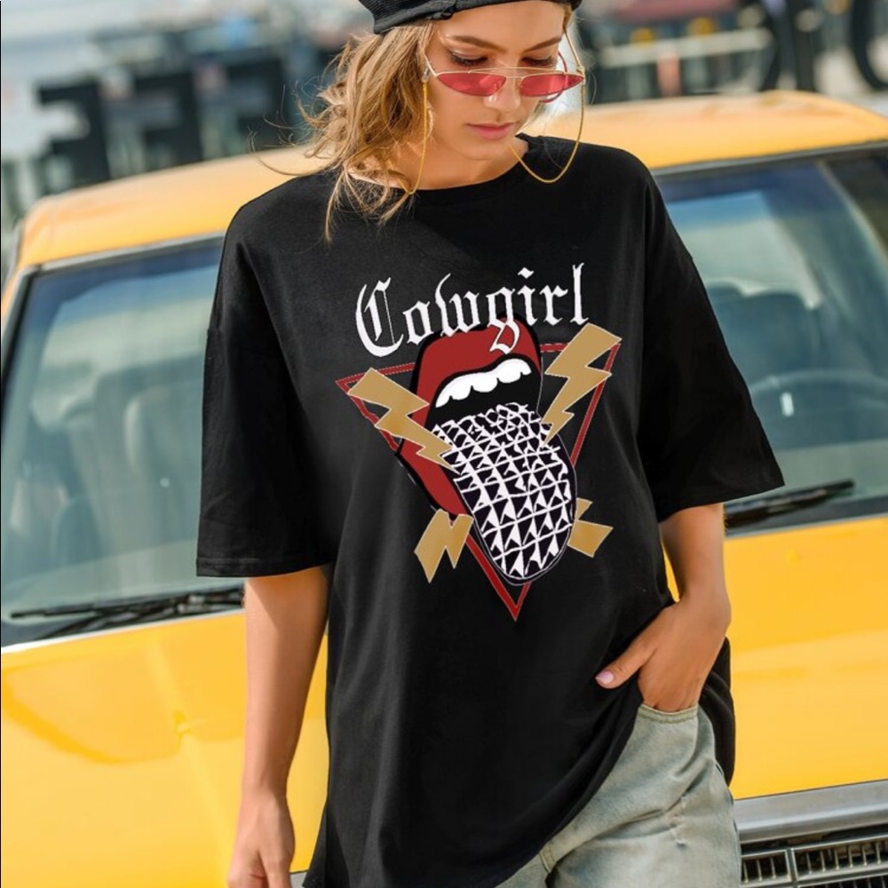 COWGIRL STONES Retro Vintage Style Oversized Tee